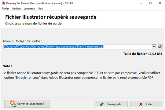 outil de réparation pour illustrator